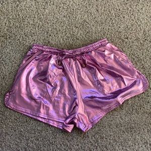 Pink metallic shorts